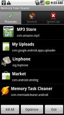 Скриншот к файлу: Memory Task Cleaner - чистим память своего смартфона